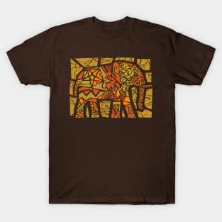 Geometric Elephant Pattern T-Shirt